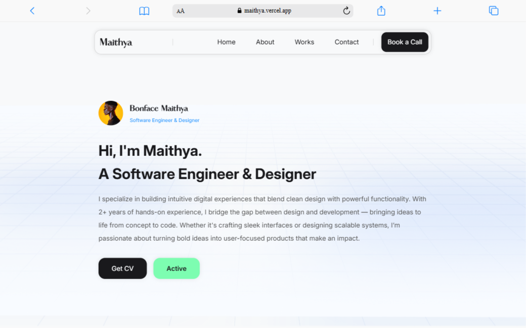 portfolio project screenshot